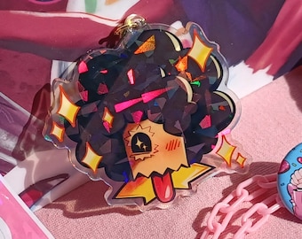 Silly Disco Faust / Dr. Baldhead from Guilty Gear Holographic Star Keychain