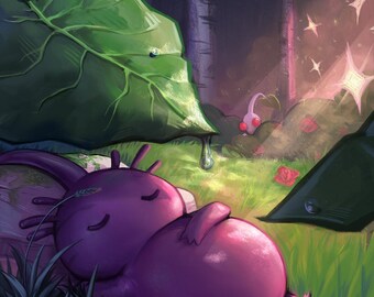 Purple P1km1n Inspired Matte Cardstock Poster