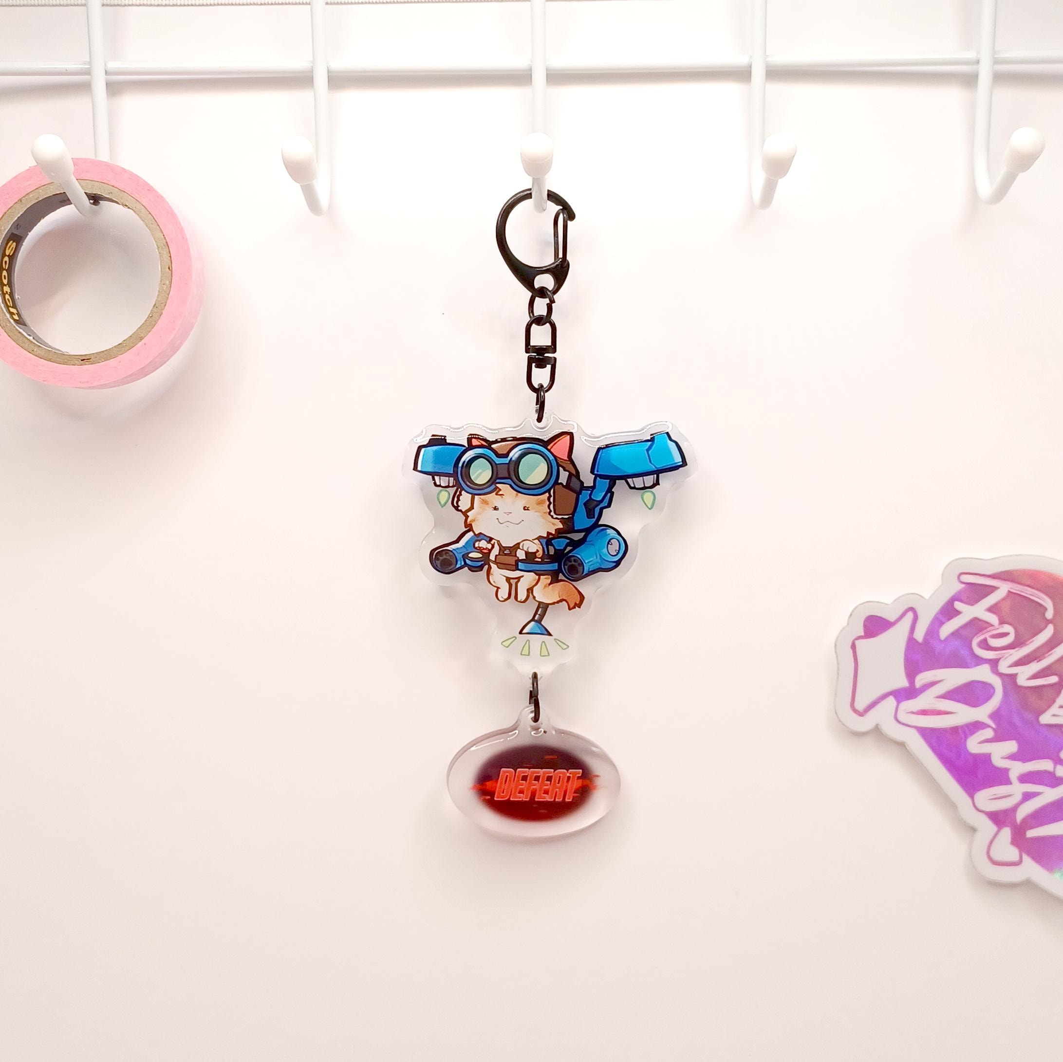 WANDS LIVE-JUNK #2 ピースオブマイソウル バッジ キーホルダー Fika / Jetpack Cat From Overwatch 