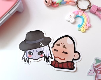Chibi Blade and Pinhead from Puppetmaster Glossy Vinyl Stickers