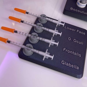 4x Syringe Tray Holder Organiser for Botox Aesthetics (BLACK)