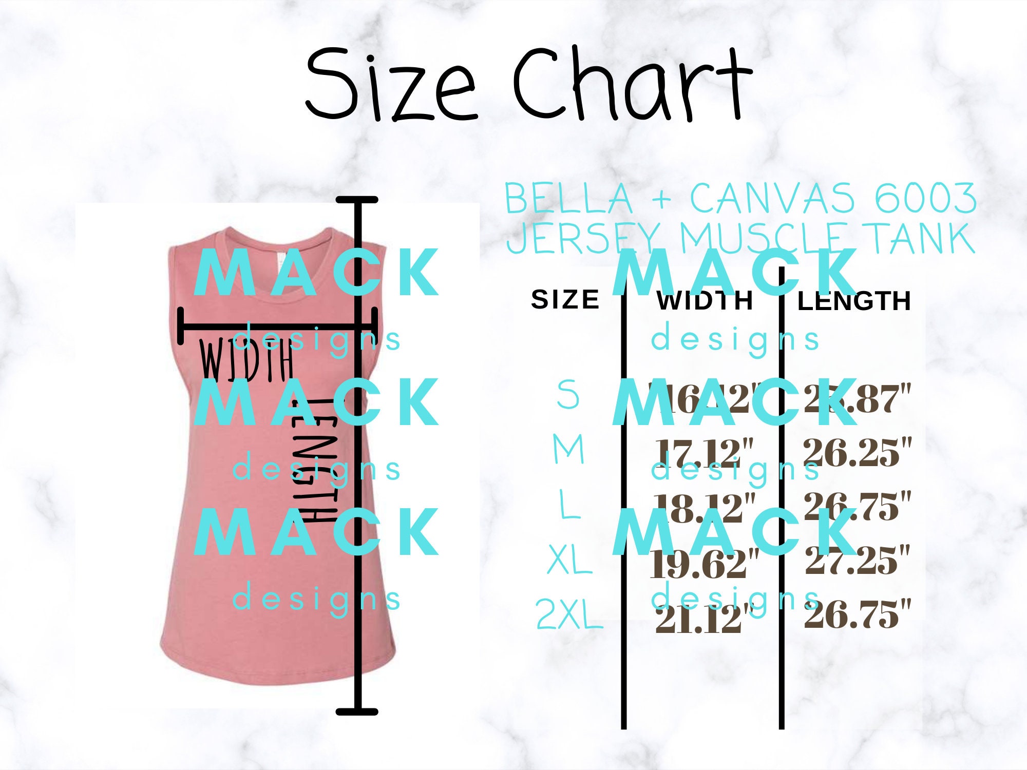 bella canvas size chart
