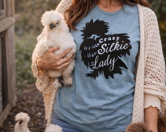 Crazy Silkie Lady SVG/PNG digital download - Chicken Lady signs - Chicken Car Decals - Chicken Stickers - Silkie chicken design