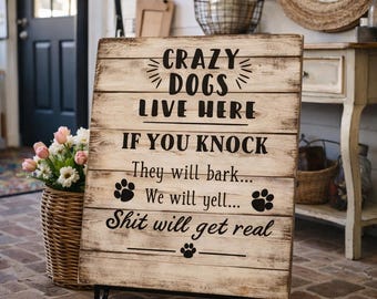 Téléchargement numérique de Crazy Dogs Live Here SVG/PNG