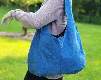 Large Denim Hobo Bag/Floppy Bag