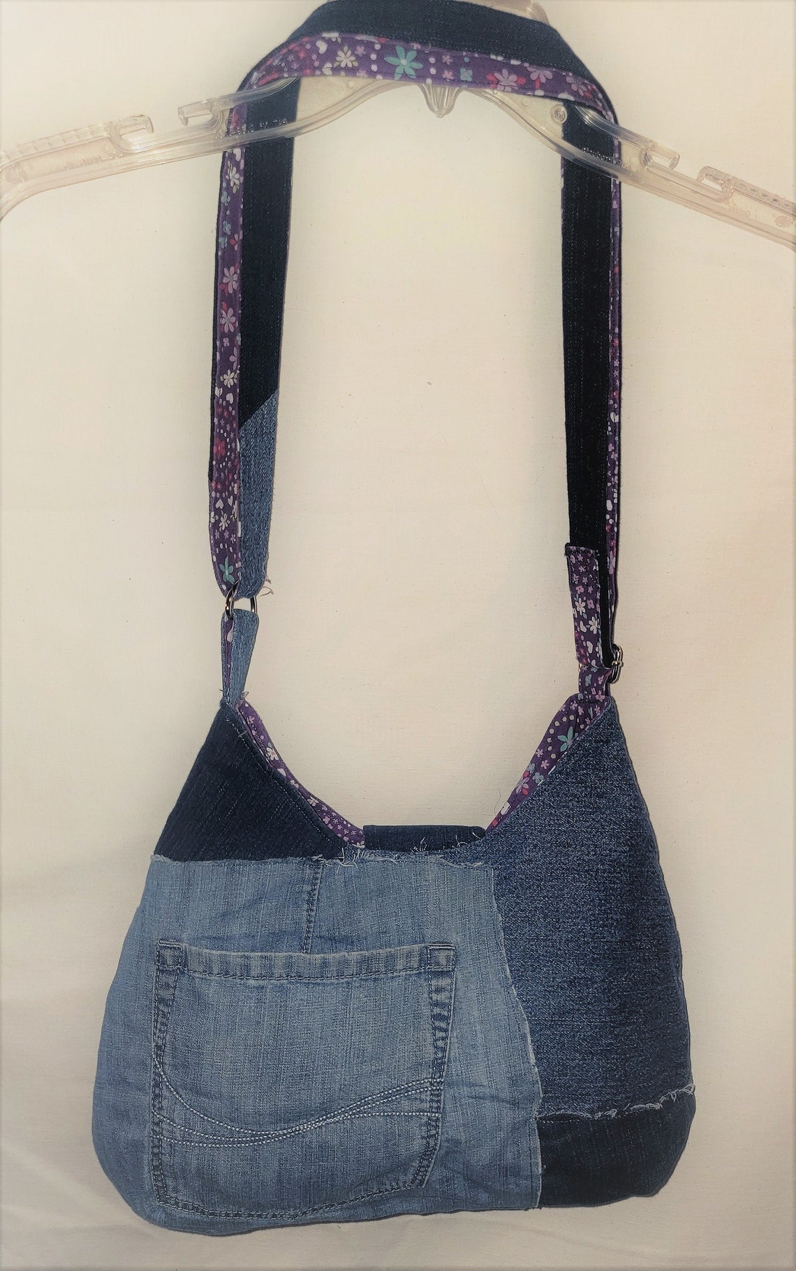 MediumSized Denim Crossbody/Shoulder Bag Etsy