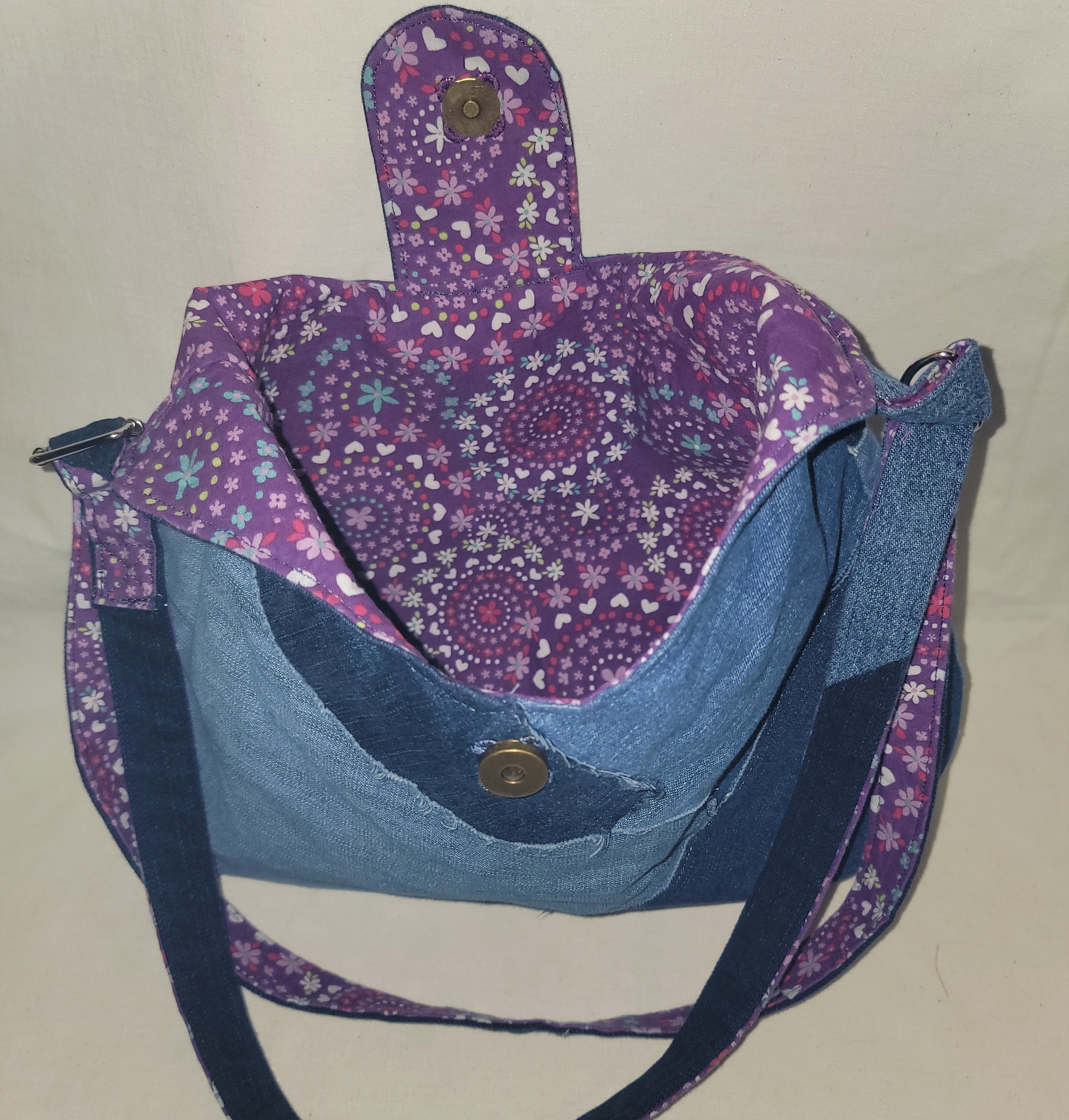 MediumSized Denim Crossbody/Shoulder Bag Etsy