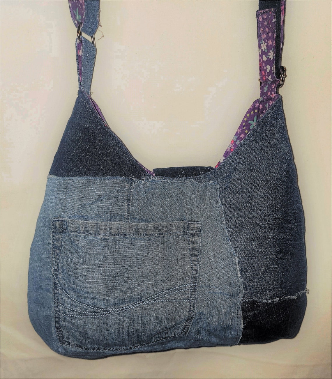 MediumSized Denim Crossbody/Shoulder Bag Etsy