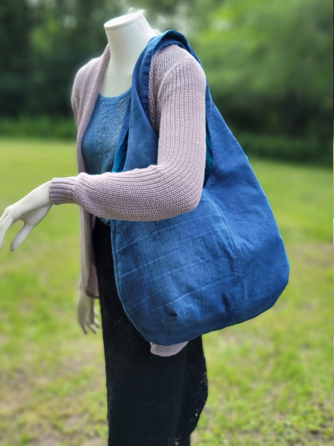 Large Denim Hobo Bag/floppy Bag Etsy UK