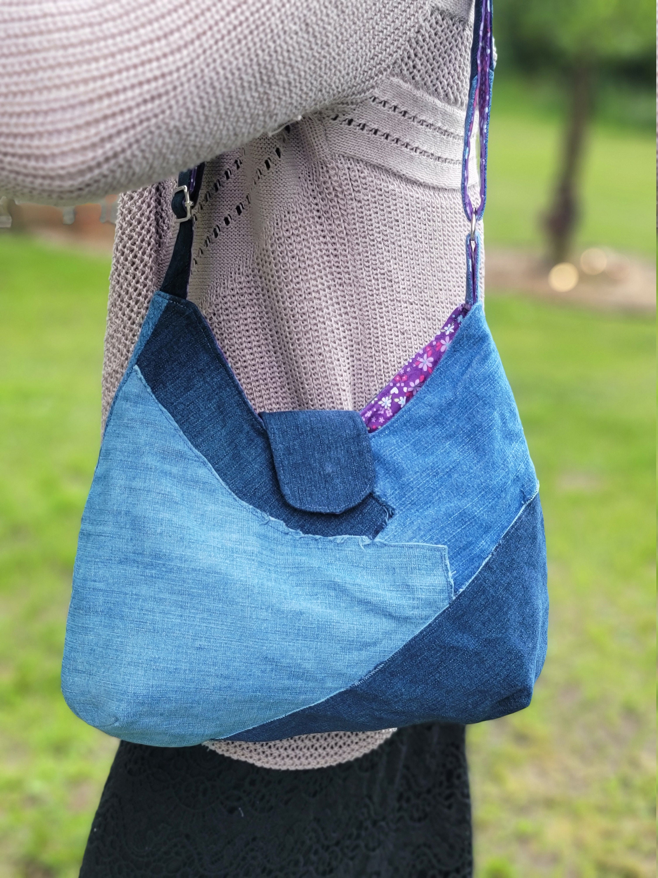 Medium Upcycled Denim Crossbody/shoulder Bag Etsy UK