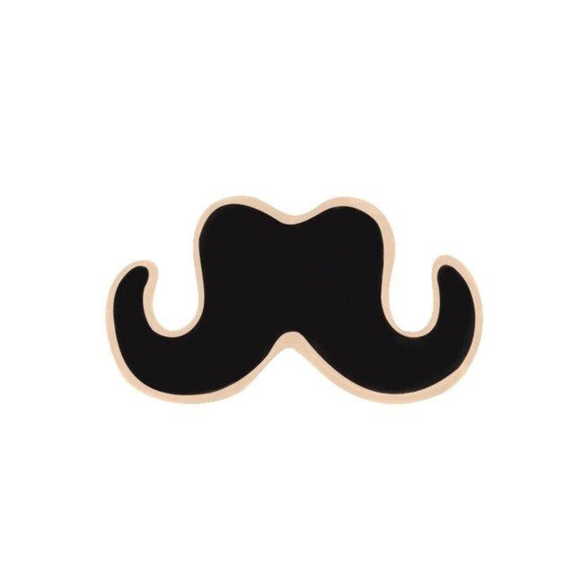 Black Mustache Enamel Lapel Pin - Etsy