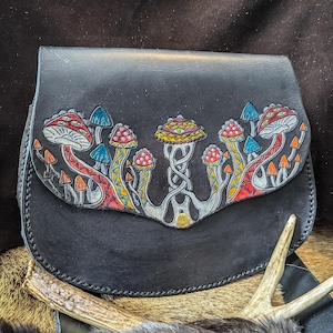 Nordische Pilz - Ledertasche