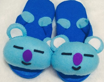 Koala Felted slipper, Cute cartoon slipper felted, Characters Felted Slippers, handmade house child shoes, shoes funny animal slippers