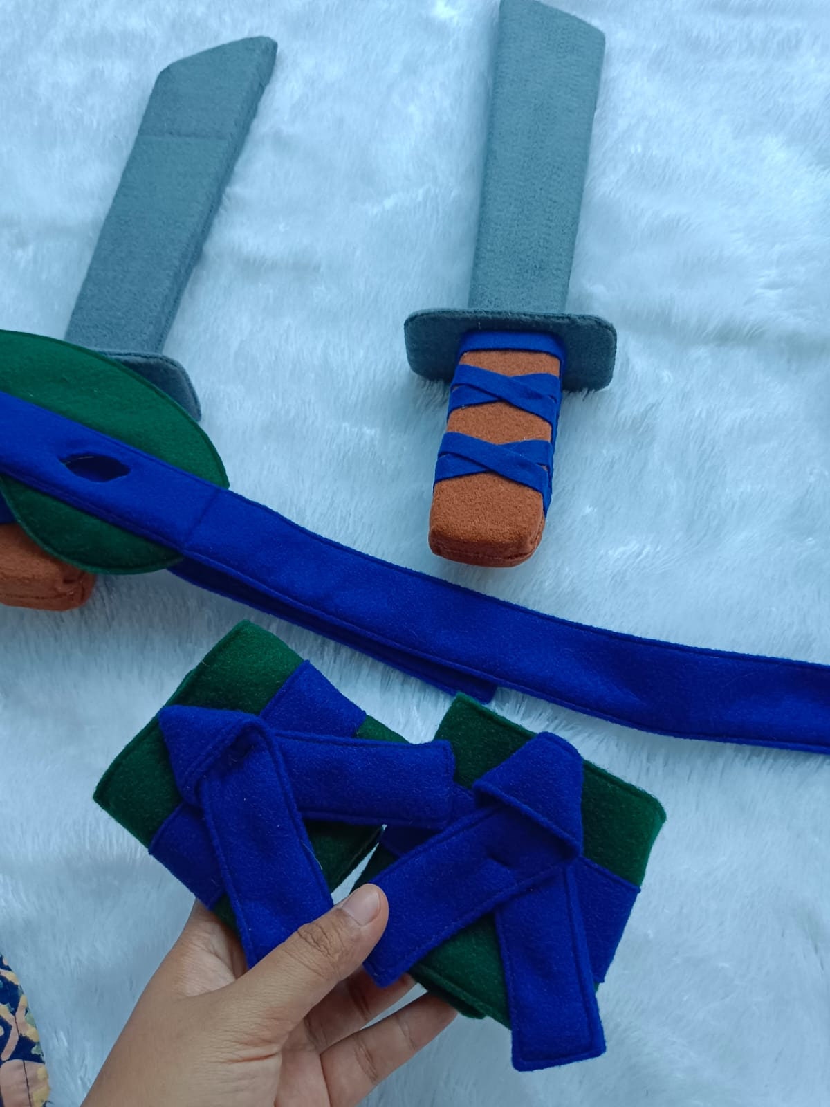 Felt Ninja Turtle Leonardo blue Ninja Turtle Set Costume - Etsy