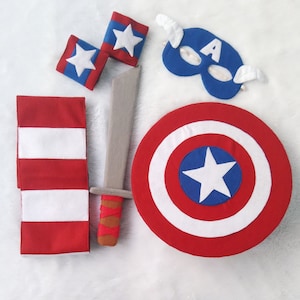 Captain America costume in felt, Halloween Costumes, Superhero Costume, Captain America inspired,