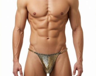 Men’s Snakeskin Chain G-String