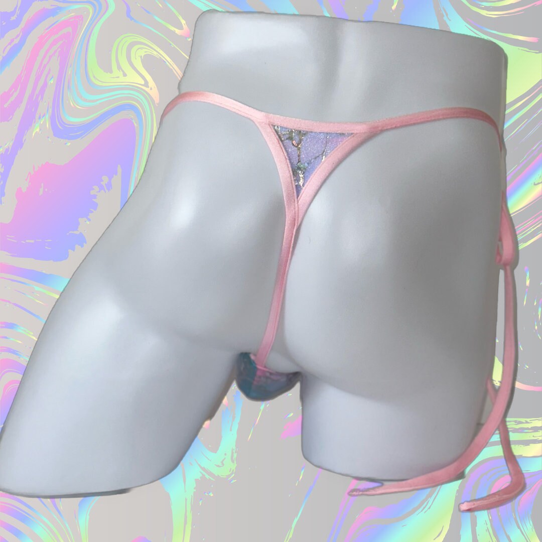 Cotton Candy Side Tie Tanga Thong 