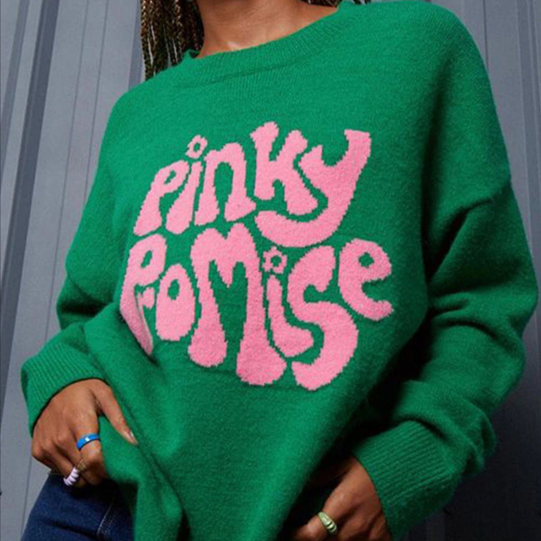 Green Pinky Promise Sweater - Etsy
