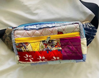 Unisex Personalised Fanny Pack with zipper pockets, Large fanny pack, Belt bag for women, patchwork hip bag, Waist bag gift for travellers