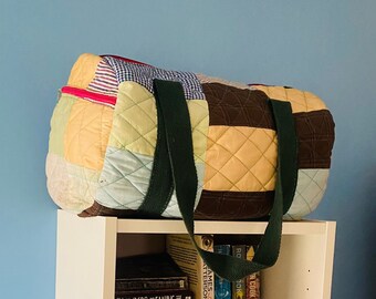 Boho Chic Quilted Duffel Bag - Artisan Patchwork Travel Carryall for Stylish Travelers, Ideal Gift for Adventurers, Unique Gift for Nomads