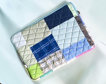17 inch Laptop Cover Dell, HP, Lenovo Asus Acer Gaming Case | Handmade Patchwork Quilted Cushy | Artisan Made- Unique
