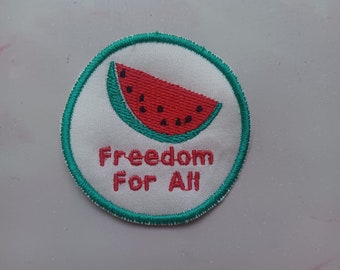Handgefertigte Wassermelonen-Anstecknadel – „Support Freedom for all“-Abzeichen – Accessoire für Freiheitsverbündete – Sinnvolles Solidaritätsgeschenk