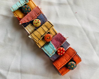 Handmade Fabric Cord Organizer: Upcycled Cable Ties - Pack of 10