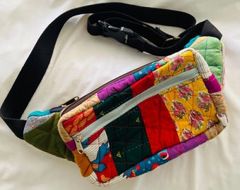 Unisex Colourful Fanny Pack with zipper pockets, Corduroy Sling Bag, Round Shoulder Bag, Crossbody belt bag, belt bag for travel