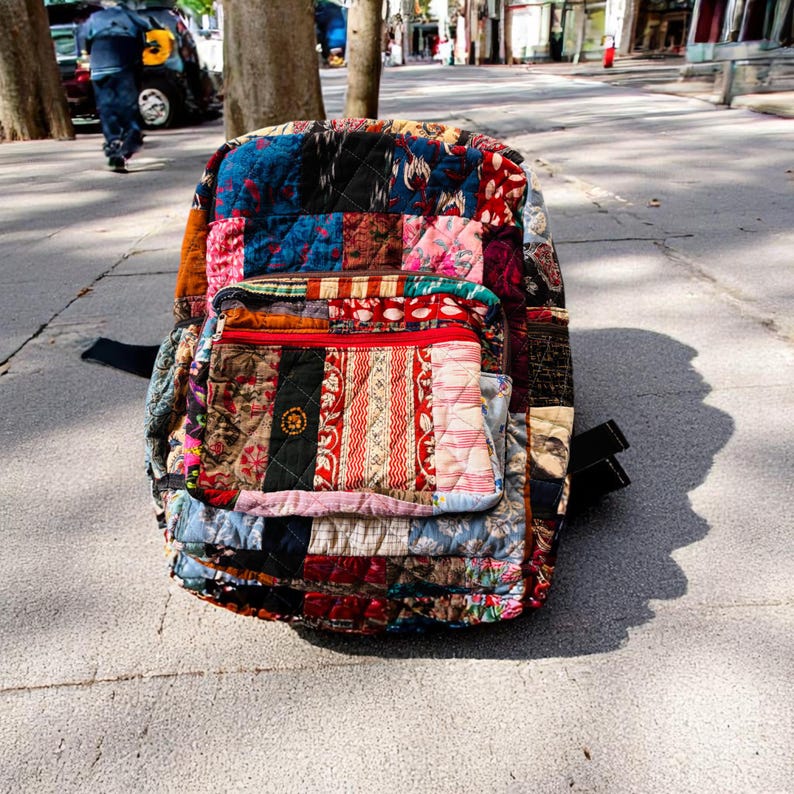 Patchwork Backpack | Eco-friendly Travel Bag | Traditional Weaves ...
