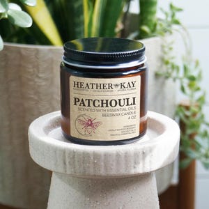 Kaars patchoeli etherische olie bijenwas | 4oz | 100% etherische oliën