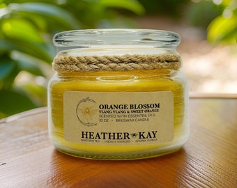 Orange Blossom Essential Oil Beeswax Candle