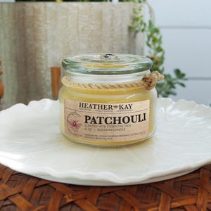 Patchouli Beeswax Candle | Patchouli Essential Oil | 100% Beeswax Candle with Essential Oils | Cotton Wick | Nontoxic and clean burning