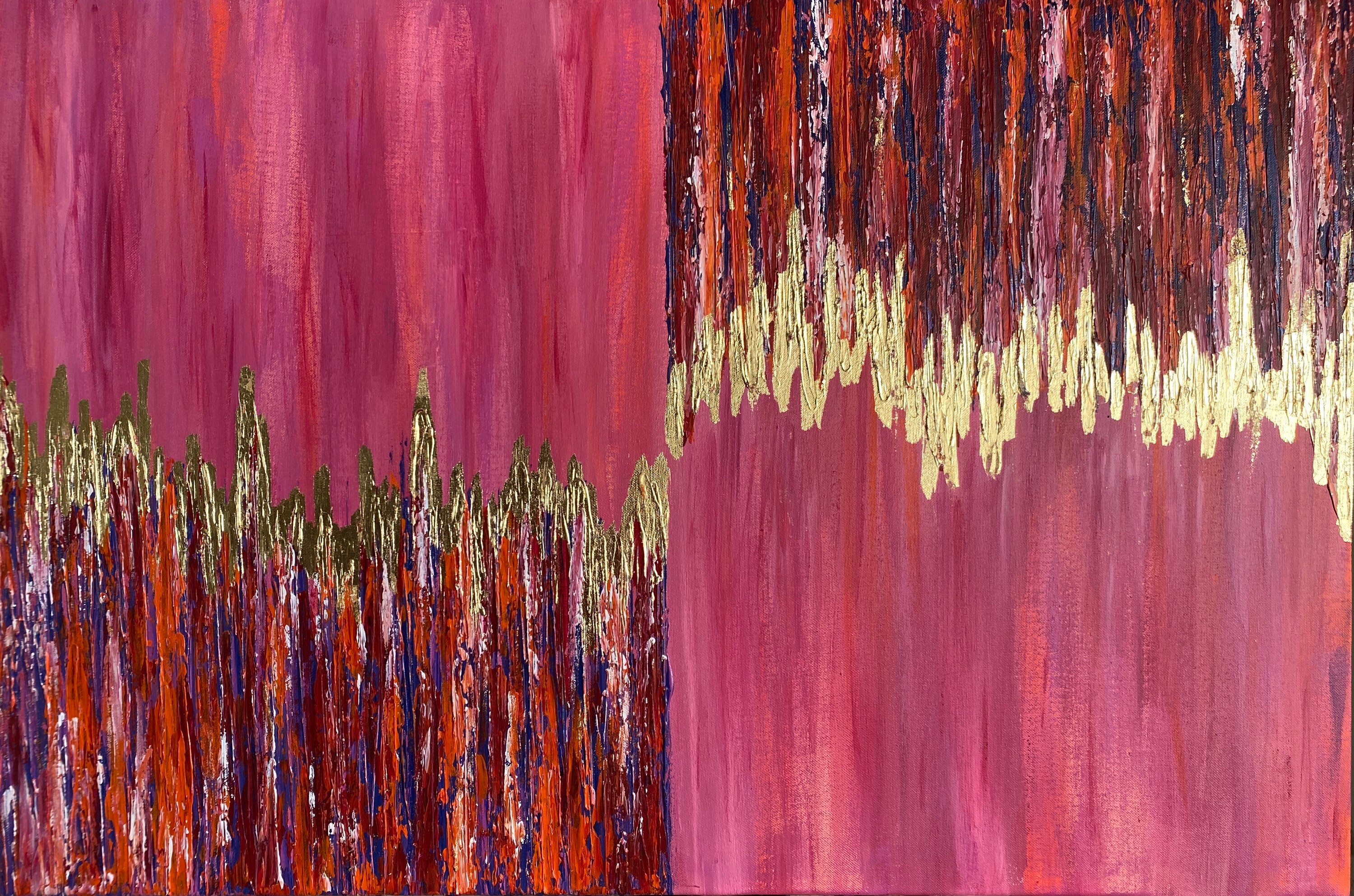 Gold leaf Abstract art modern art impressionist art Etsy