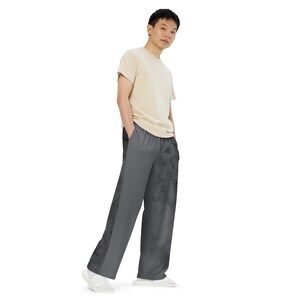 Grau und Schwarz Marmor Unisex Weitbein Hose