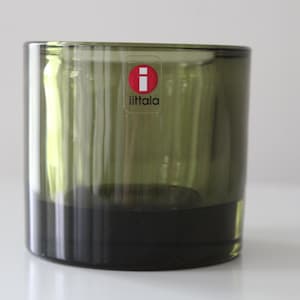 60 mm Iittala KIVI (Stone) MOSS GREEN tea light holder /  candle lattern by Heikki Orvola Iittala Finland