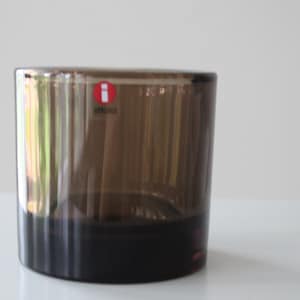 BIG 80 mm KIVI (Stone) glass candle holder for tea light SAND /  candle lattern by Heikki Orvola Iittala Finland