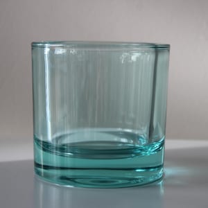 BIG 80 mm KIVI (Stone) glass candle holder for tea light WATERGREEN /  candle lattern by Heikki Orvola Iittala Finland