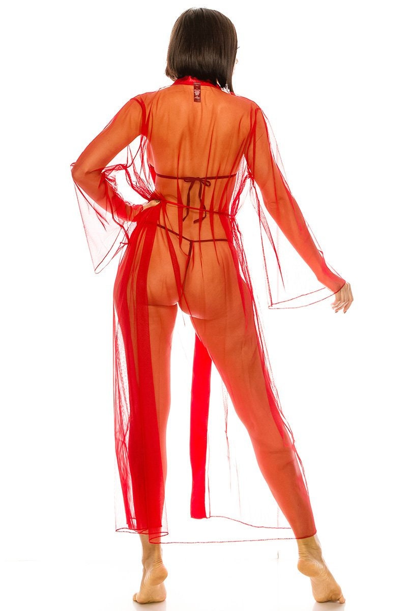 long mesh robe