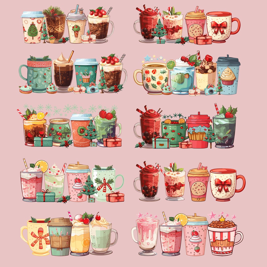 Christmas Coffee Latte PNG Bundle 10 Png Christmas Coffee - Etsy