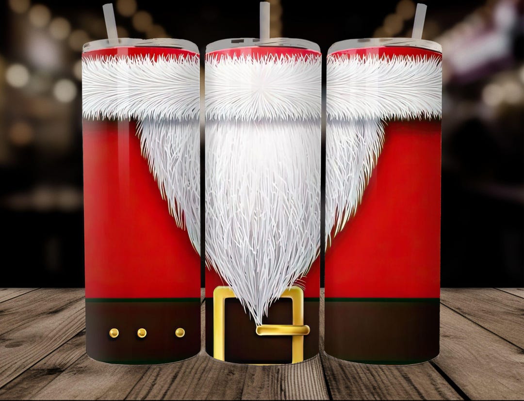 Champagne Tumbler- Red Santa w Champagne