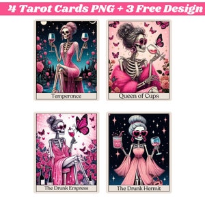 Funny Sarcastic Skeleton Tarot Cards: Witchy PNG Designs (Digital Download)