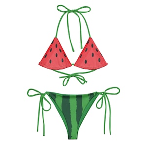 Watermelon Bikini Set – Red and Green Cute Fruit-Inspired Swimwear