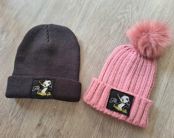 Tinél Beanie / Poodle Hat / Beanie / Panda Embroidery