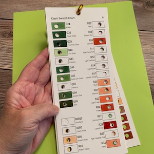 Copic Sketch Swatch Deck / Cards - ALLEEN digitaal - Inclusief stalen voor alle 358 Copic Sketch-kleuren - met naam vernieuwen