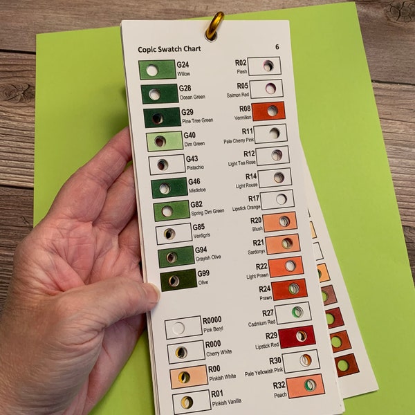 Copic Sketch Swatch Deck / Karten - NUR Digital - Enthält Muster für alle 358 Copic Sketch Farben - mit Namensaktualisierung