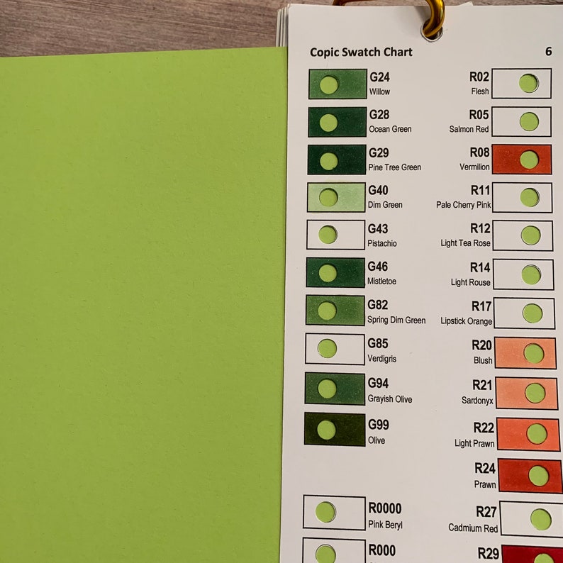 Copic Sketch Swatch Cards All 358 Colors (digital Download) Etsy