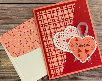 Valentine Card - Handmade Card - With Love