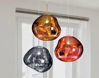 Handmade Multicolor Bubble Pendant Light, Unique Kitchen Lighting