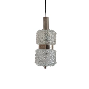 Vintage Crystal Pendant Lamp/Austrolux Vienna Hanging Lamp/Mid Century Crystal Ceiling Lamp/Vintage Glass Pendant Lamp/Made in Austria/