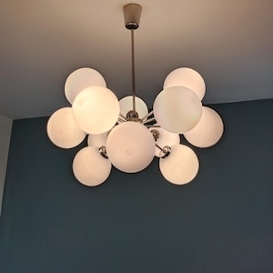 Vintage Sputnik Chandelier by Richard Essig,Germany,70s/Multi-Glass Globe Ceiling Light/12 Light Chandelier/Mid Century Modern Light/Atomic